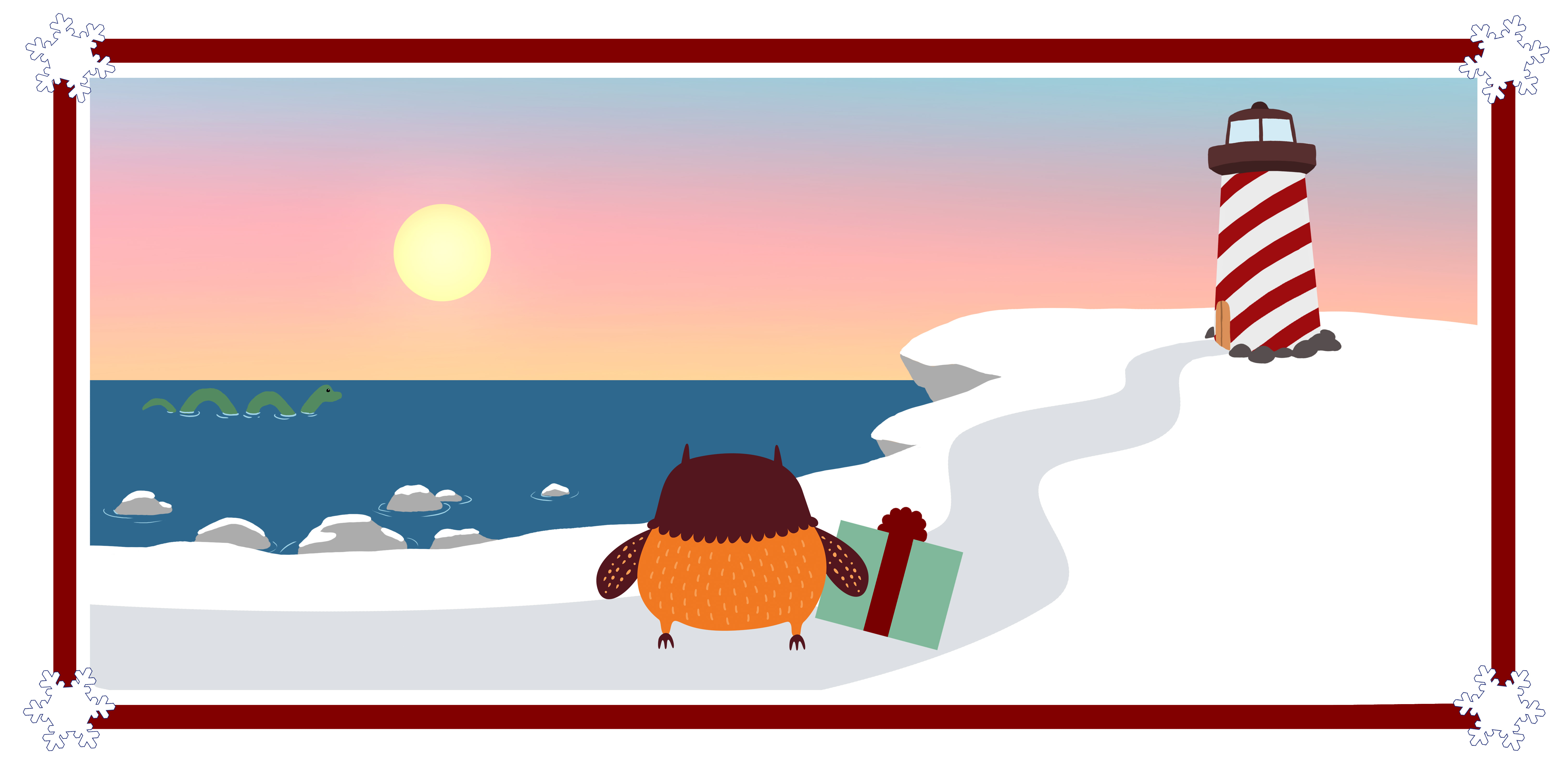 Polarugglan går mot fiskmåsarnas fyrhus.