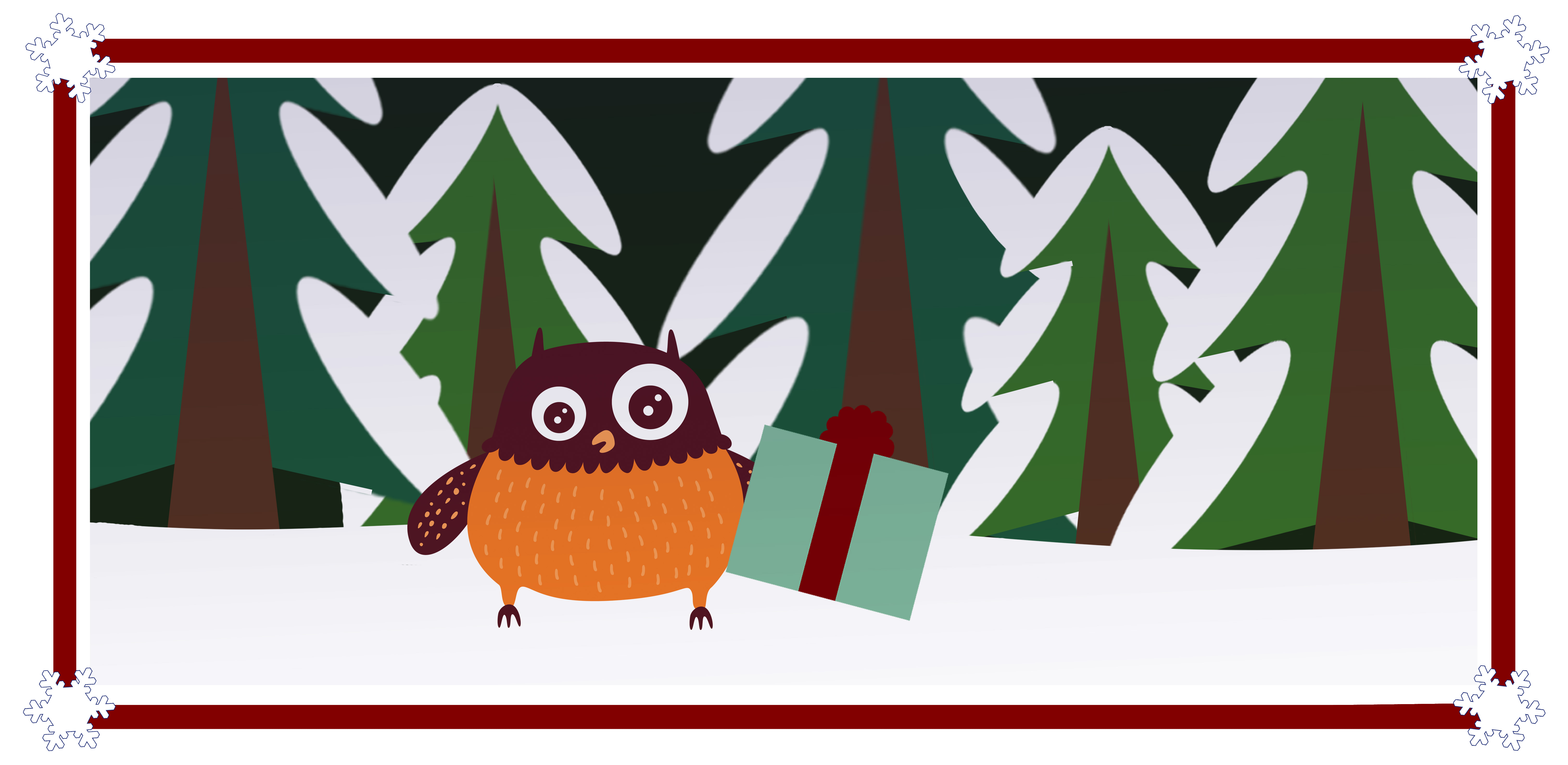 Polarugglan i den mörka skogen.