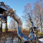 En skulptur i stål.