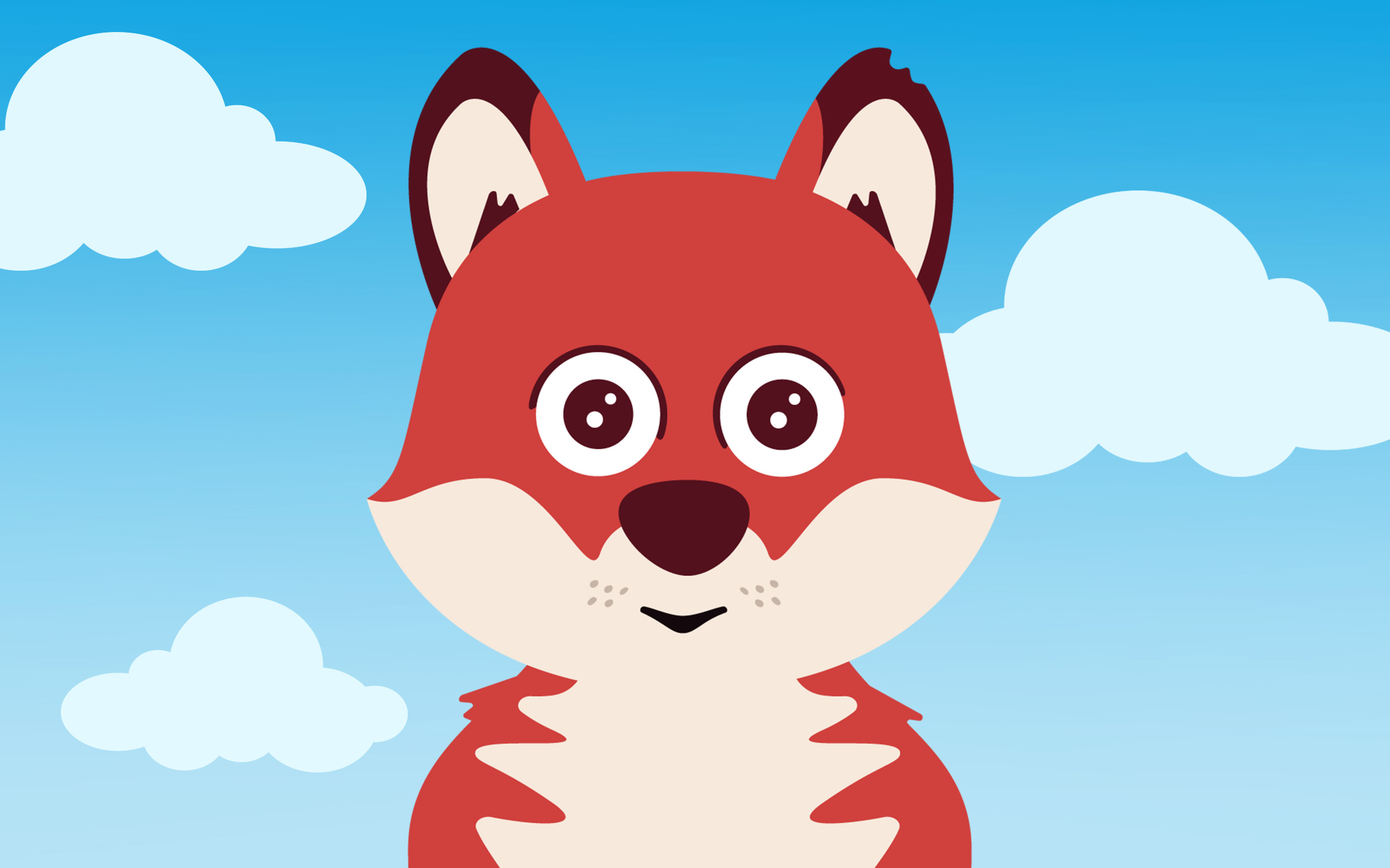 Räven med moln i bakgrunden.